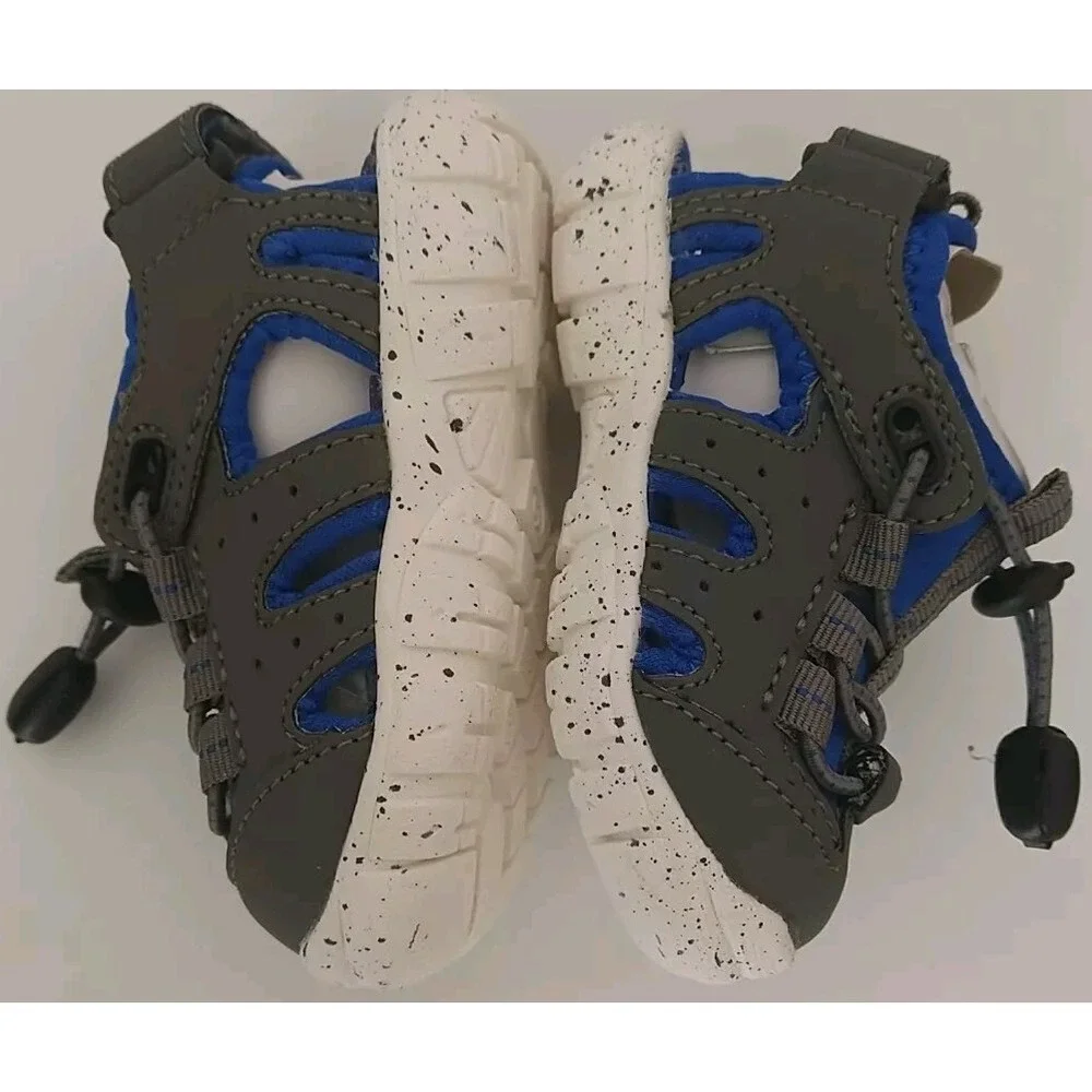 Max + Jake Lil Wade Toddler Sandals Size 5M Gray Blue Waterproof Adjustable